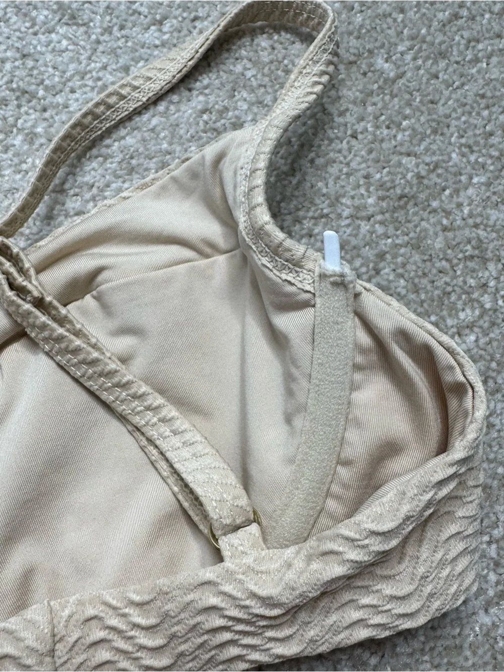 Monday Swimwear vanilla Beige Textured Underwire bikini top large
